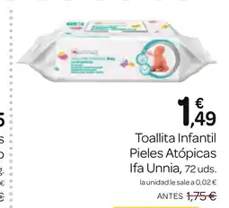Supermercados El Jamón IFA UNNIA Toallita Infantil Pieles Atópicas oferta