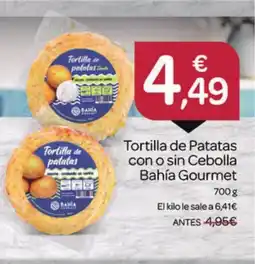 Supermercados El Jamón Tortilla de Patatas con o sin Cebolla Bahía Gourmet oferta