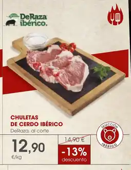 Supermercados Plaza Chuletas de cerdo ibérico oferta
