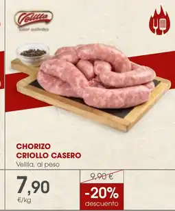 Supermercados Plaza Chorizo criollo casero oferta