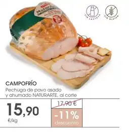 Supermercados Plaza CAMPOFRÍO Pechuga de pavo asado y ahumado oferta