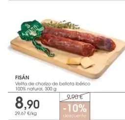 Supermercados Plaza FISÁN Velita de chorizo de bellota ibérico 100% natural oferta
