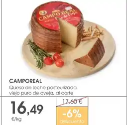 Supermercados Plaza CAMPOREAL Queso de leche pasteurizada viejo puro de oveja, al corte oferta
