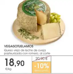 Supermercados Plaza VEGASOTUELAMOS Queso viejo de leche de oveja pasteurizada con romero oferta
