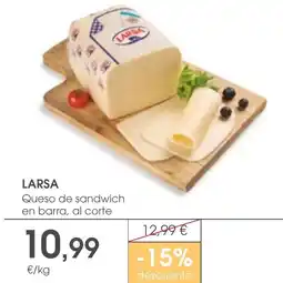 Supermercados Plaza LARSA Queso de sandwich en barra oferta