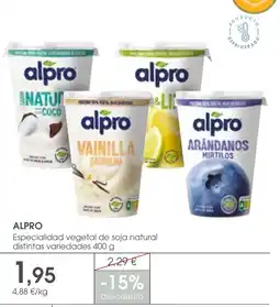 Supermercados Plaza ALPRO Especialidad vegetal de soja natural distintas variedades oferta