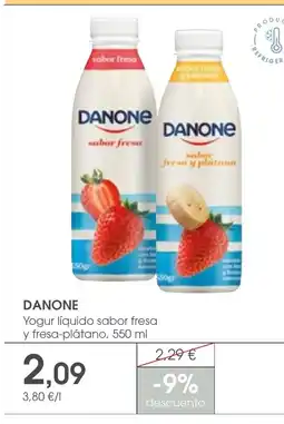 Supermercados Plaza DANONE Yogur líquido sabor fresa y fresa-plátano oferta