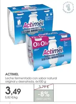 Supermercados Plaza ACTIMEL Leche fermentada con sabor natural original y desnatada oferta