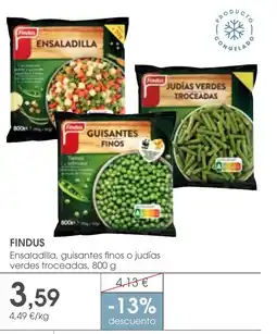 Supermercados Plaza FINDUS Ensaladilla, guisantes finos o judías verdes troceadas oferta