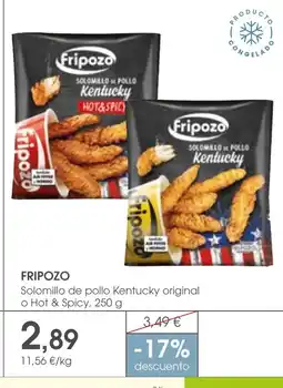 Supermercados Plaza FRIPOZO Solomillo de pollo Kentucky original o Hot & Spicy oferta