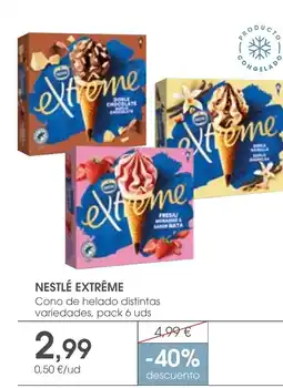 Supermercados Plaza NESTLÉ EXTRÊME Cono de helado distintas variedades oferta