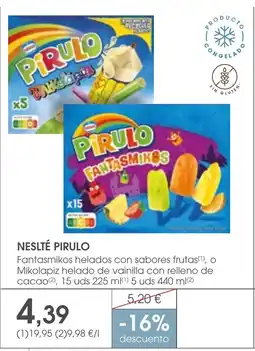 Supermercados Plaza NESTLÉ PIRULO Fantasmikos helados con sabores frutas oferta