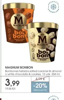 Supermercados Plaza MAGNUM BONBON Bombones helados salted caramel & almond o white chocolate & cookies oferta