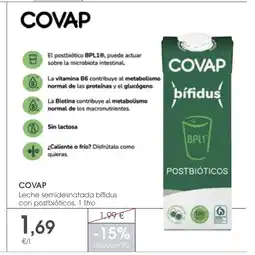 Supermercados Plaza COVAP Leche semidesnatada bífidus con postbióticos oferta