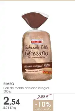 Supermercados Plaza BIMBO Pan de molde artesano integral oferta