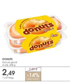 Supermercados Plaza DONUTS Donuts glacé 4 uds oferta
