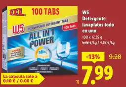 Lidl W5 Detergente lavaplatos todo en uno oferta