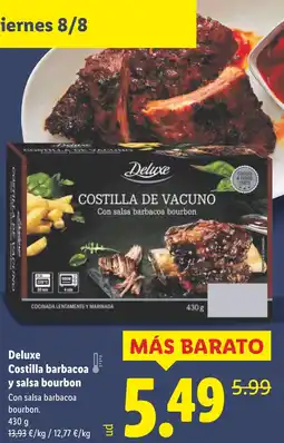 Lidl DELUXE Costilla barbacoa y salsa bourbon oferta