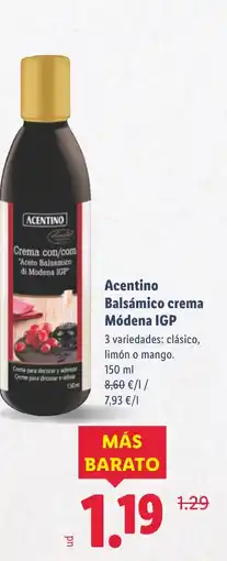 Lidl Acentino Balsámico crema Módena IGP oferta