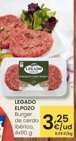 Eroski Legado elpozo - burger de cerdo iberico oferta
