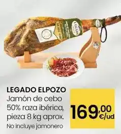 Eroski Legado elpozo - jamón de cebo 50% raza ibérica oferta