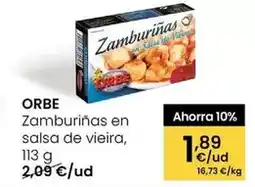 Eroski Orbe - zamburinas en salsa de vieira oferta