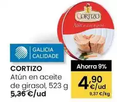 Eroski Cortizo - atun en aceite de girasol oferta