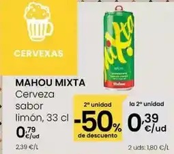 Eroski Mahou - cerveza sabor limon oferta