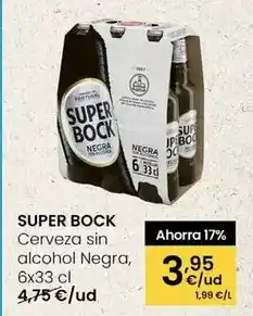 Eroski Super bock - cerveza sin alcohol negra oferta