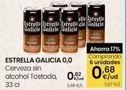 Eroski Estrella galicia - 0.0 cerveza sin alcohol tostada oferta