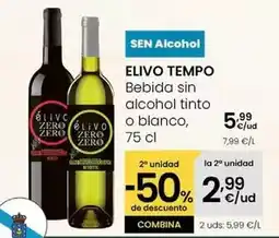 Eroski Elivo tempo - bebida sin alcohol tinto o blanco oferta