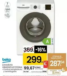 Eroski Beko - lavadora vbm3wfu37213wa oferta