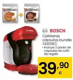 Eroski Bosch - cafeteras capsulas bundle tas113ec oferta