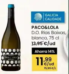Eroski Paco & lola - d.o. rias baixas, blanco oferta