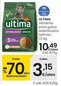 Eroski Ultima - alimento para gatos esterilizados salmón oferta