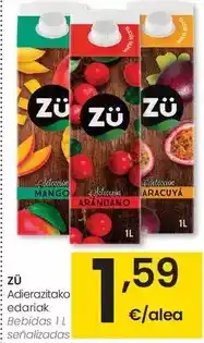 Eroski Zu - bebidas 1 l senalizadas oferta