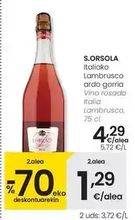 Eroski S.orsola - vino rosado italia lambrusco oferta