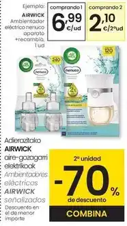 Eroski Air wick - ambientador electrico nenuco aparato + recambio oferta