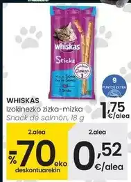 Eroski Whiskas - snack de salmon oferta