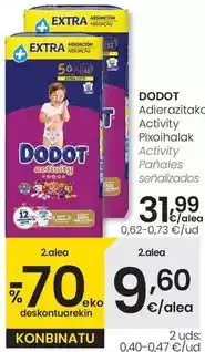 Eroski Dodot - activity pañales senalizados oferta