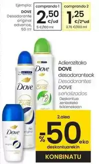 Eroski Dove - desodorante original advance oferta