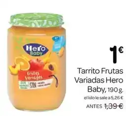 Supermercados El Jamón Hero baby - tarritos frutas variadas oferta