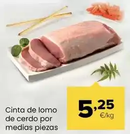 Autoservicios Familia Cinta de lomo de cerdo por medias piezas oferta