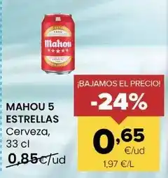 Autoservicios Familia Mahou - 5 estrellas cerveza oferta