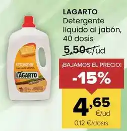 Autoservicios Familia Lagarto - detergente líquido al jabón, 40 dosis oferta