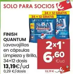 Autoservicios Familia Finish - quantum lavavajillas en capsulas limpieza y brillo oferta