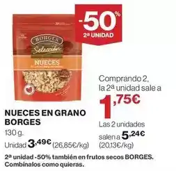 Hipercor Borges - nueces en grano oferta
