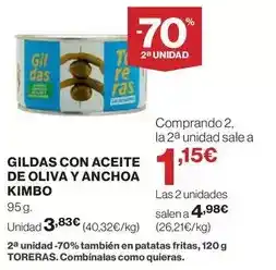 Hipercor Kimba - gildas con aceite de oliva y anchoa oferta