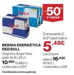 Hipercor Red bull - bebida energética oferta