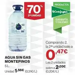 Hipercor Agua sin gas oferta